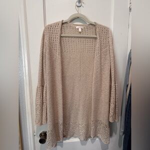 LC Lauren Conrad Tan Open Knit Cardigan